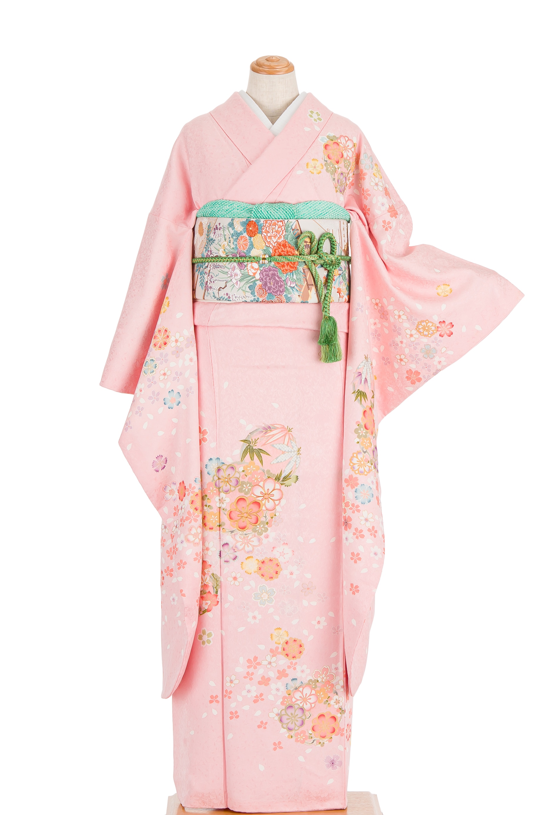 振袖 桜や梅の丸紋 - からん::アンティーク着物・リサイクル着物の