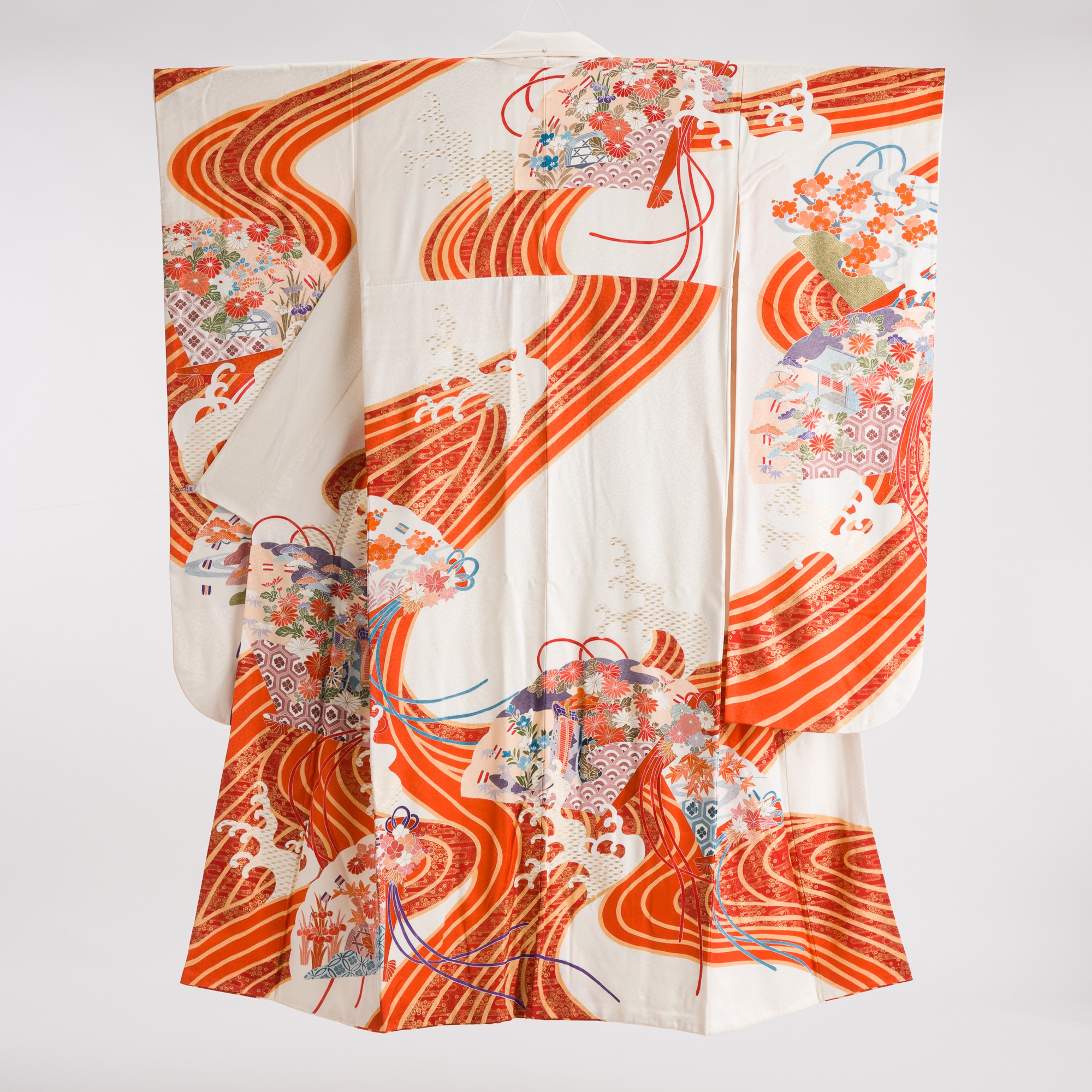 振袖 花咲く檜扇 - からん::アンティーク着物・リサイクル着物の通販サイト